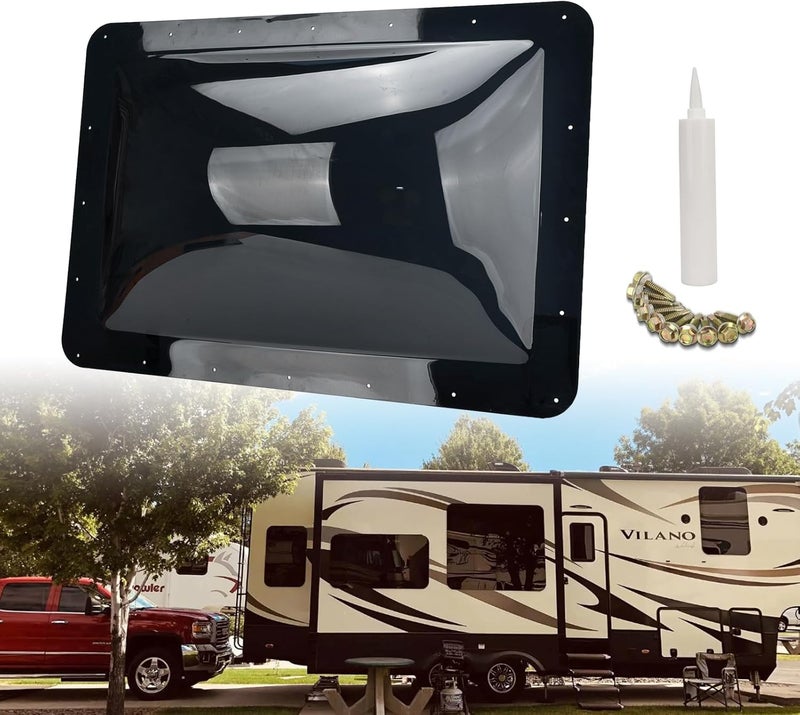 GEATaaT RV Skylight Outer Dome,18"x26" OD Universal Skylight Fits All Standard 14" x 22" Skylight Openings Replacement Travel Trailer RV Camper Truck (Smoke) - Image 1